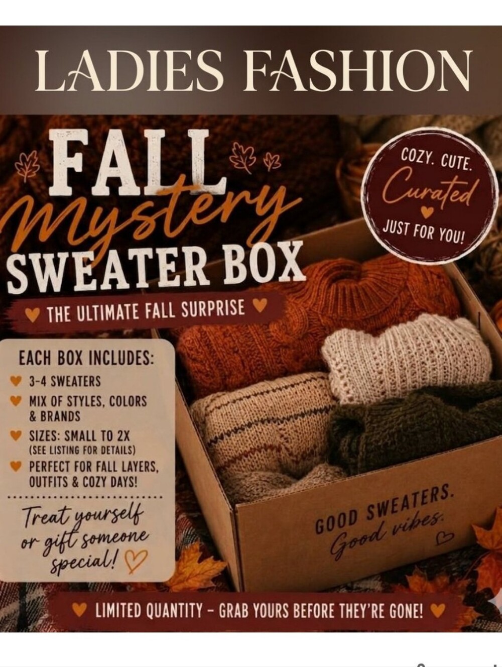 🍁Sweater Mystery Box🍁Ladies Fall Fashion🍁